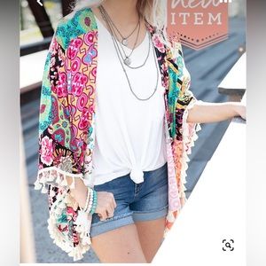 Grace&Lace Patchwork Kimono Tassels L/XL